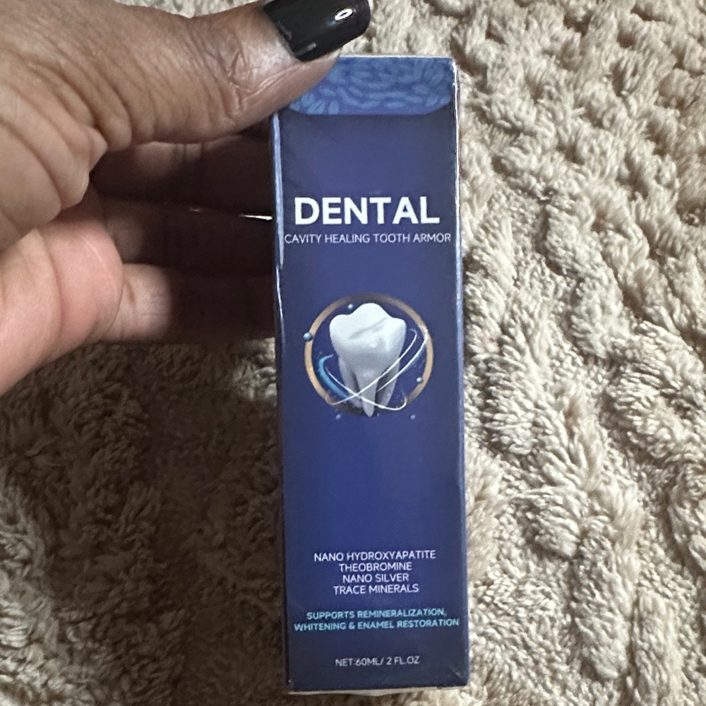 Dental Cavity Healing Tooth Armor, a liquid enamel refurbishing solution.